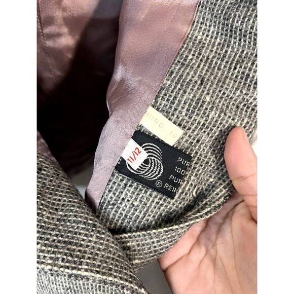 Vintage Casa de Lana Wool Grey Tweed Blazer Size 11/12 - Picture 4 of 5